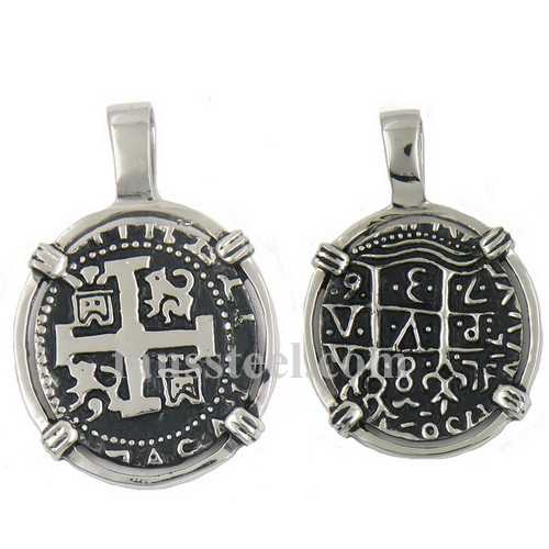 FSP00W35  Dog Cross Circle Pendant 